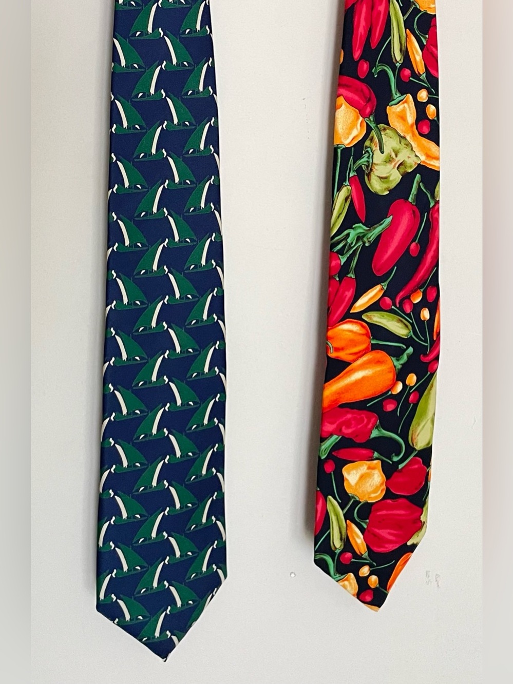Men’s Lands’ End Sailboat and Pepper Print Neckties